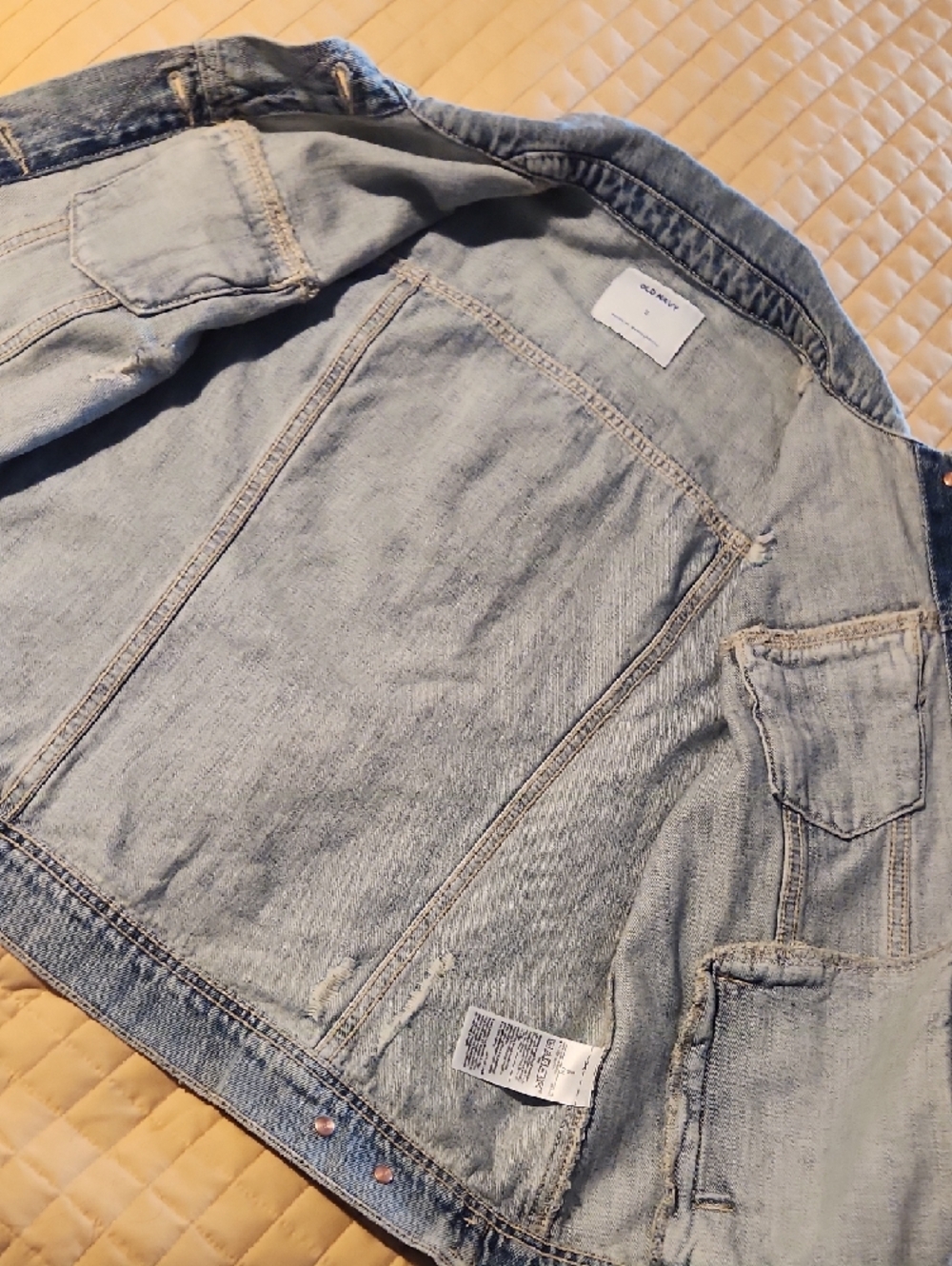 Old Navy Light Blue Distreased Denim Jacket-NWT - Picture 7 of 15
